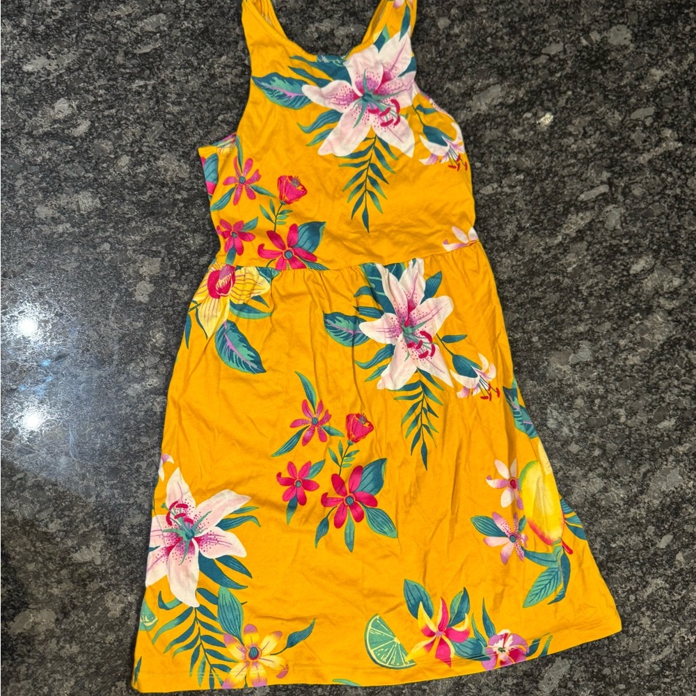 Floral Yellow Sleeveless Dress